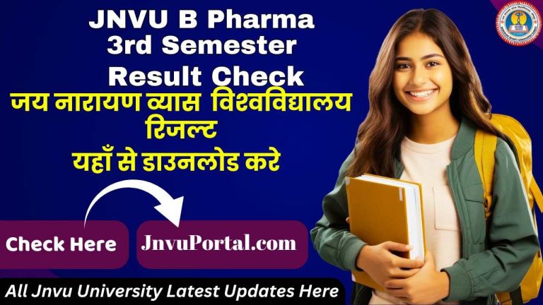 JNVU B Pharma 3rd Semester Result 2025