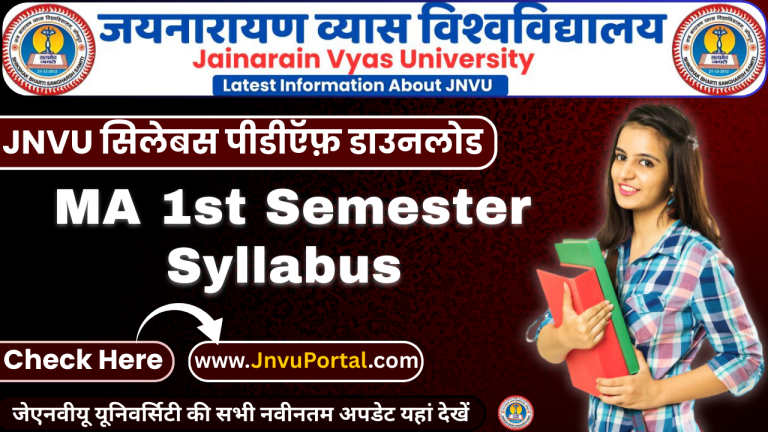 JNVU MA 1st Semester Syllabus