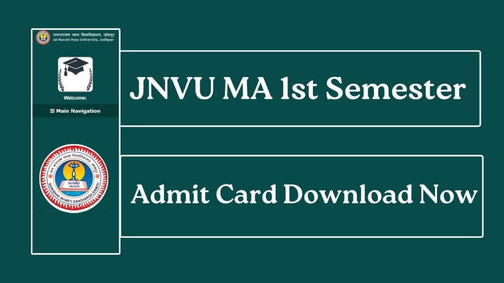 JNVU MA 1st Semester Admit Card 2026 Download Now
