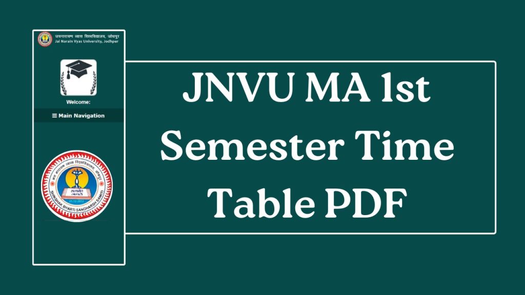 JNVU MA 1st Semester Exam Date