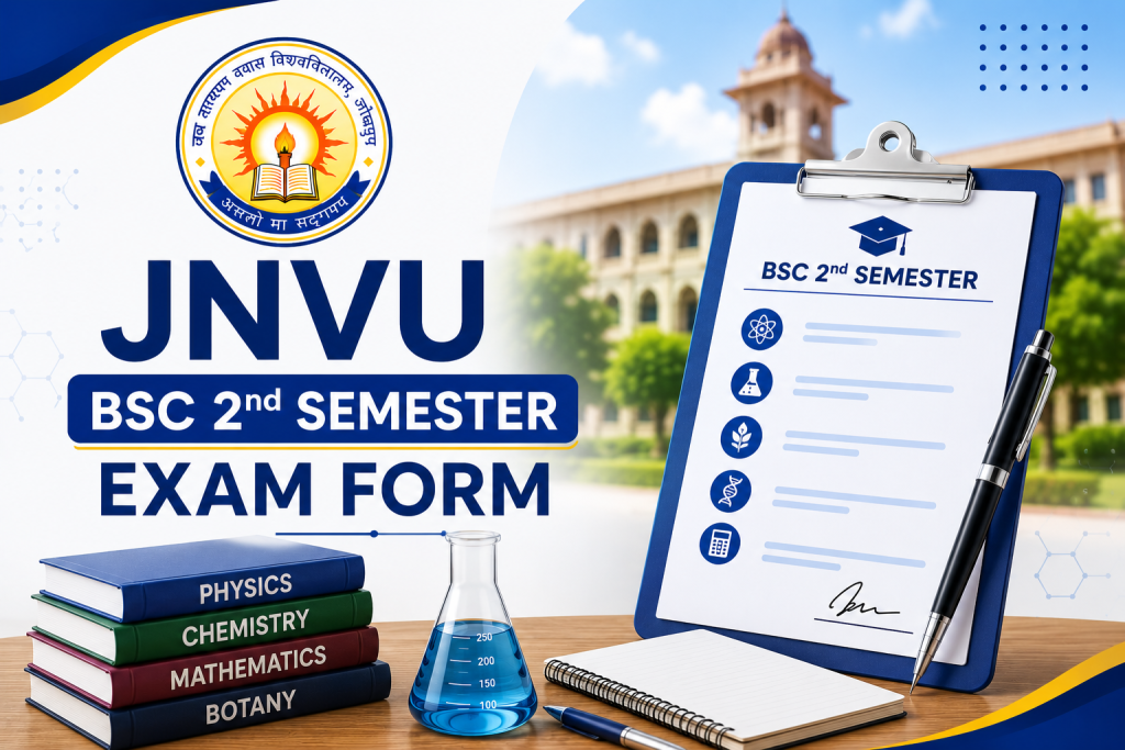 JNVU BSC 2nd Semester Exam Form 2026